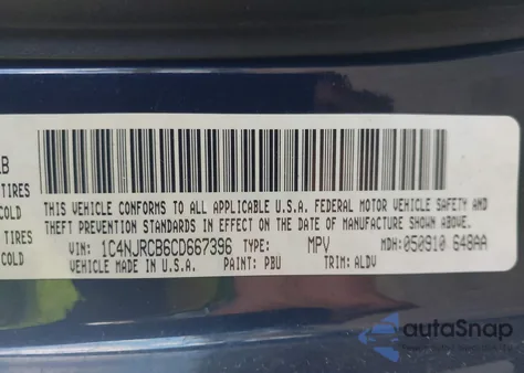 2012 Jeep Patriot Limited from USA, damaged, VIN 1C4NJRCB6CD667396